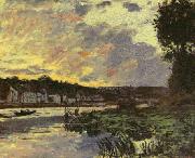 Claude Monet Seine at Bougival in the Evening oil painting artist